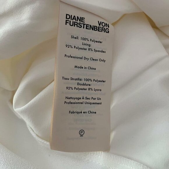 DVF Diane von Furstenberg Avila Ivory wrap dress cream white cocktail mid New 10 - Picture 5 of 5